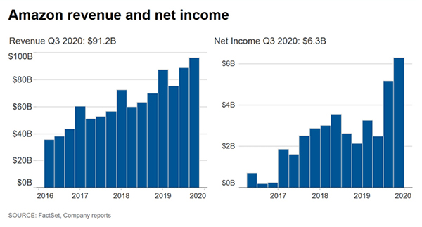 Amazon Net Income and Revenue - Dresma